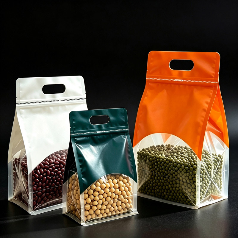 Food Snacks Logos - 50개 투명 휴대용 밀봉 봉투, 곡물,