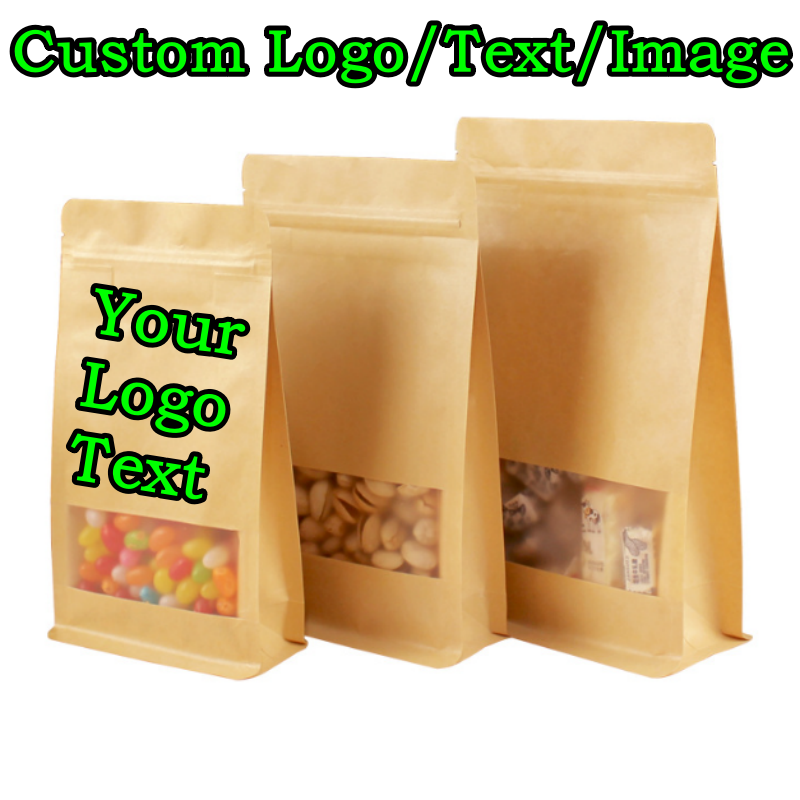Food Snacks Logos - 50개입 3D 스탠드형 크라프트 종이 창문