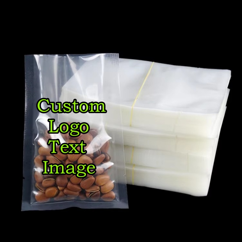 Food Snacks Logos - 100개입 오픈탑 투명 진공 플라스틱 백