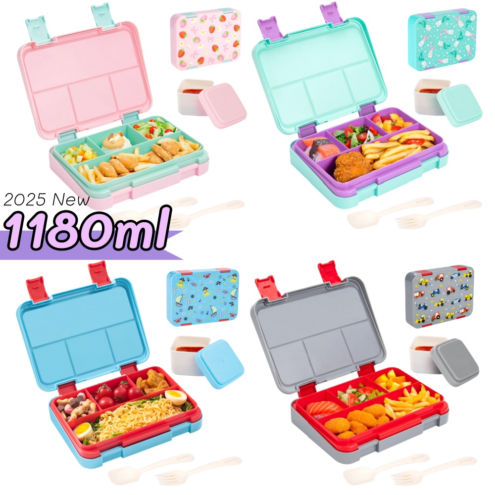 Food Snacks For Picnic - 40온스 만화 패턴 도시락 세트, 새지
